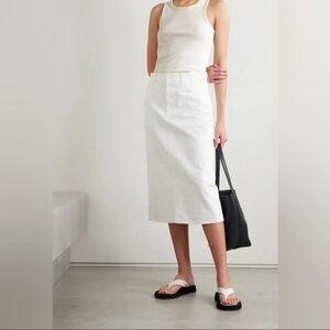 NWT The Row Glaura Ribbed Cotton Jersey Sleeveless Basic Tank Top Dove White M